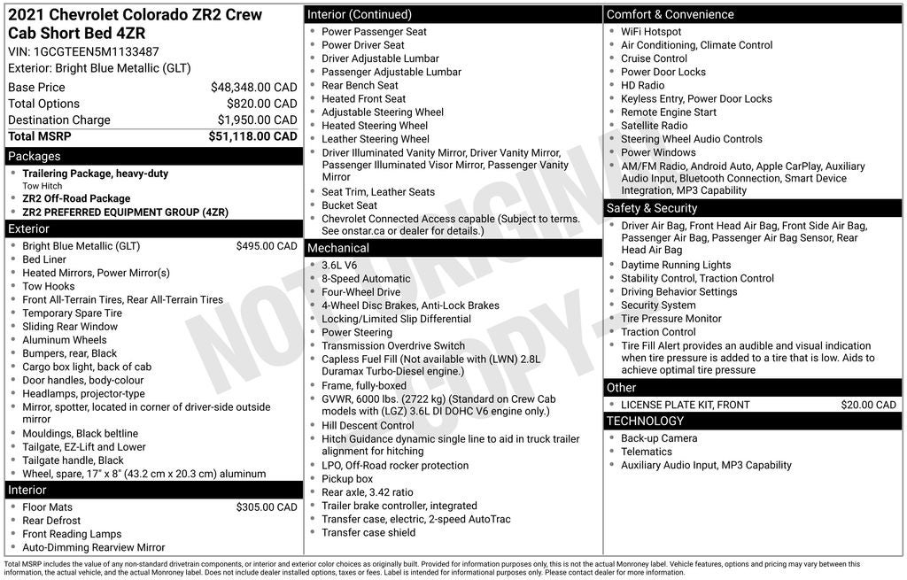 2021 Chevrolet Colorado ZR2