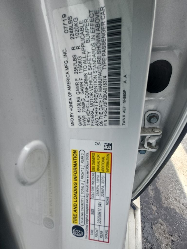 2019 Honda Accord Hybrid Touring