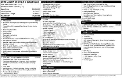 2026 Mazda Mazda CX-30 2.5 S Select Sport AWD