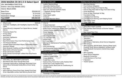 2026 Mazda Mazda CX-30 2.5 S Select Sport AWD
