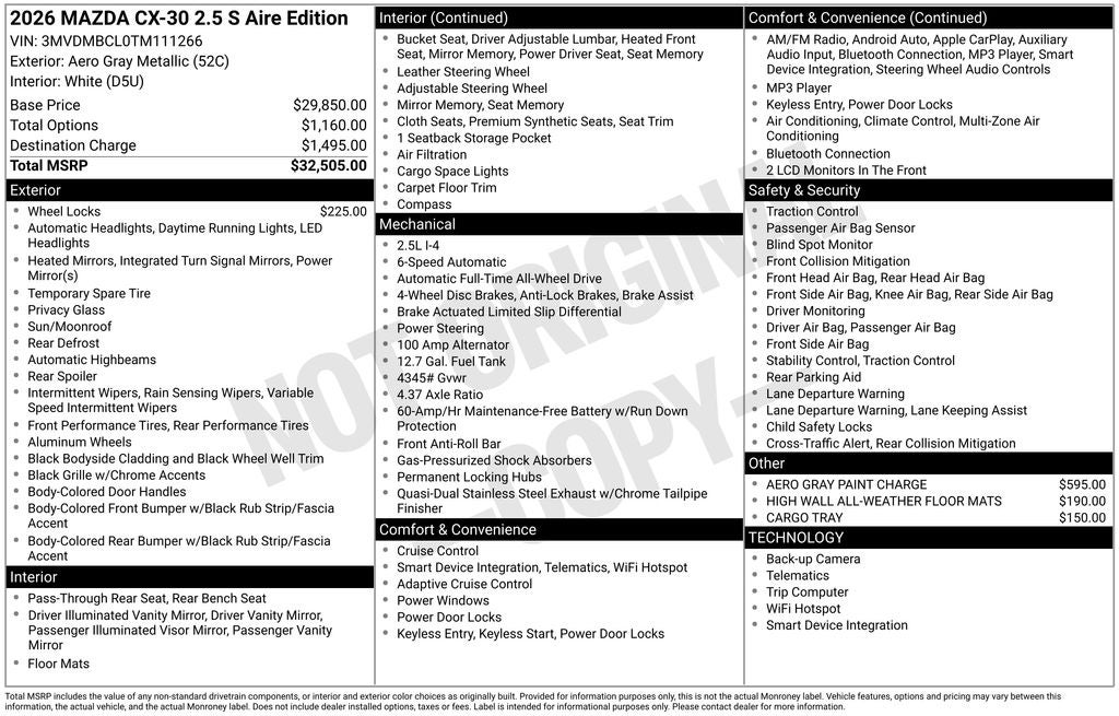 2026 Mazda Mazda CX-30 2.5 S Aire Edition