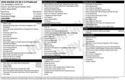 2026 Mazda Mazda CX-30 2.5 S Preferred AWD