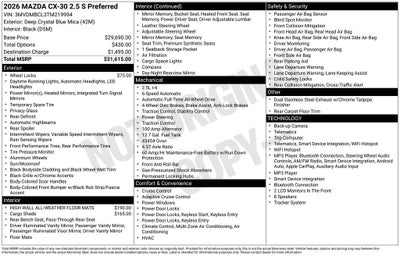 2026 Mazda Mazda CX-30 2.5 S Preferred