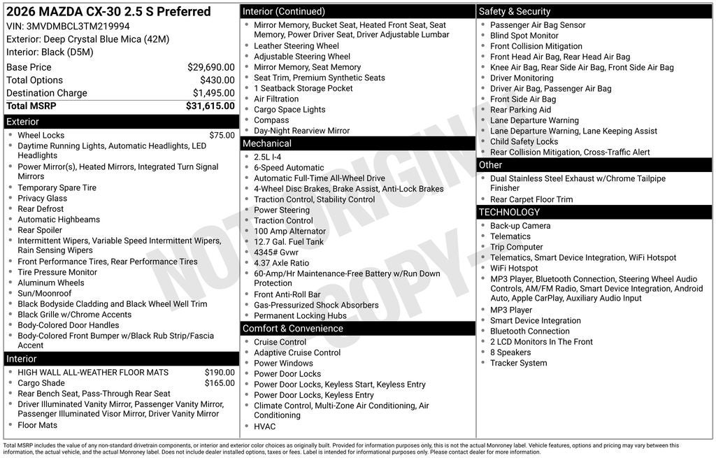 2026 Mazda Mazda CX-30 2.5 S Preferred