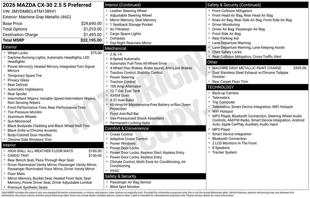 2026 Mazda Mazda CX-30 2.5 S Preferred AWD