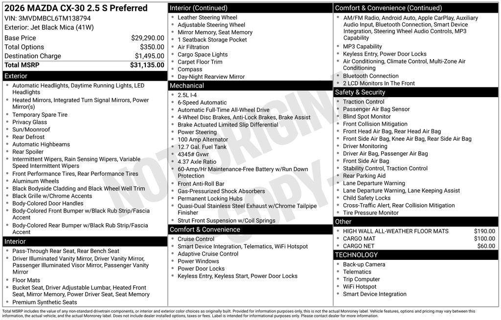 2026 Mazda Mazda CX-30 2.5 S Preferred AWD