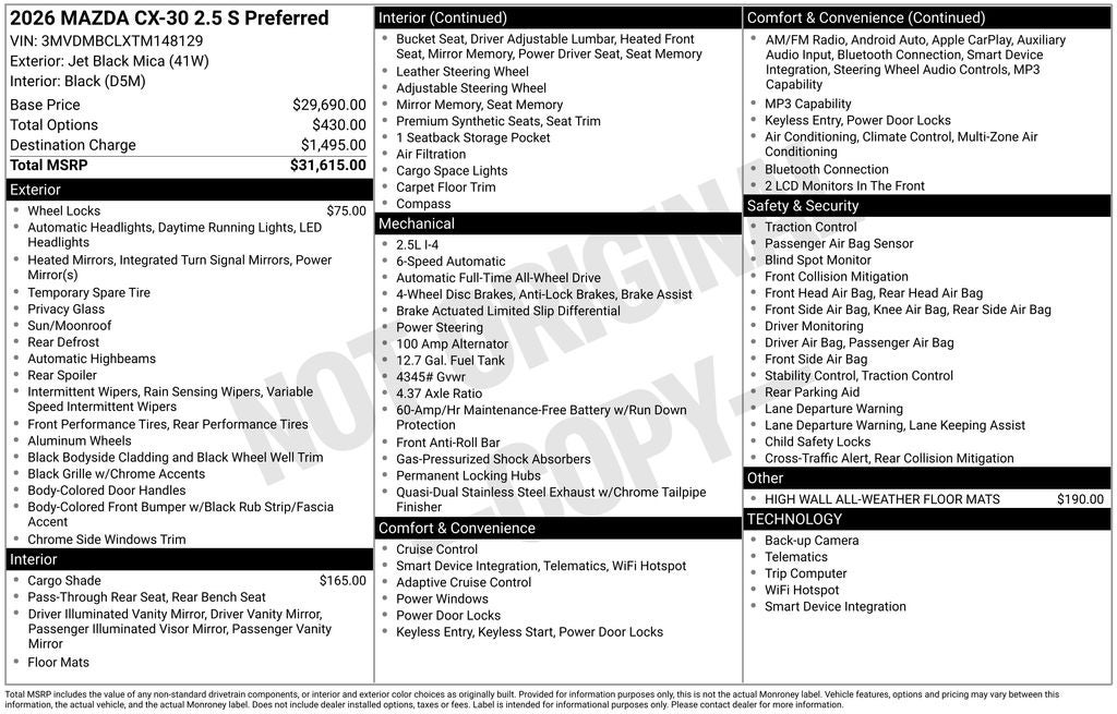 2026 Mazda Mazda CX-30 2.5 S Preferred AWD