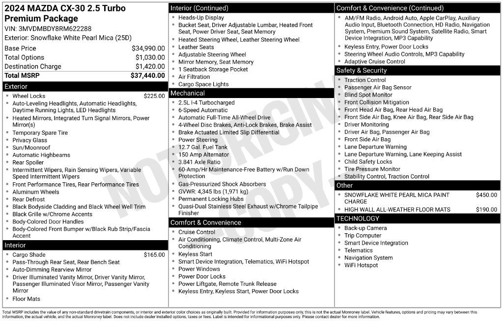 2024 Mazda Mazda CX-30 2.5 Turbo Premium Package