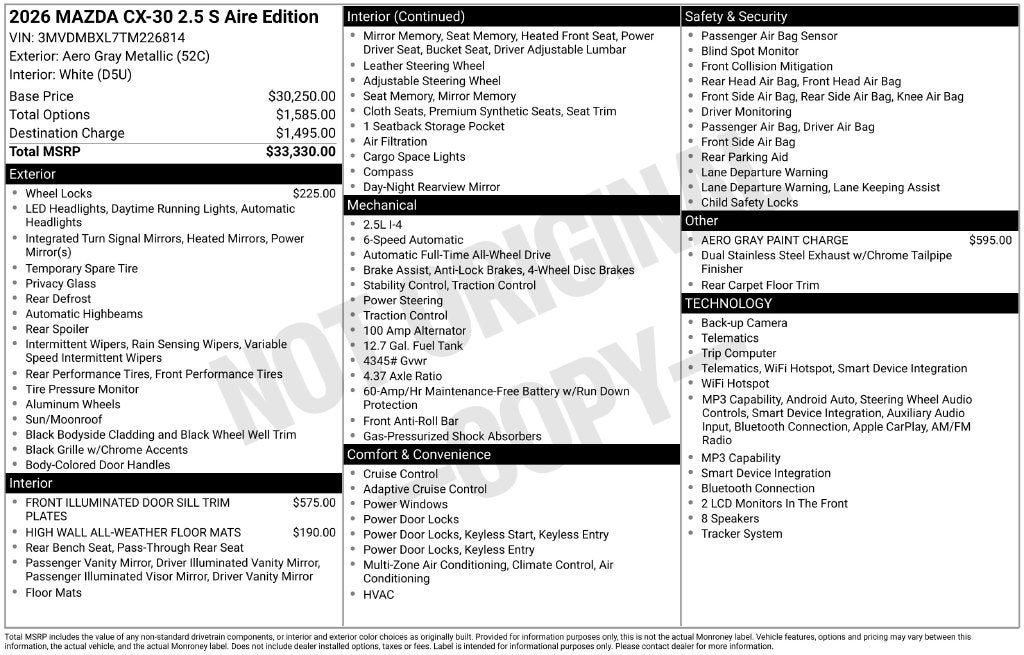 2026 Mazda Mazda CX-30 2.5 S Aire Edition