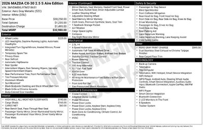 2026 Mazda Mazda CX-30 2.5 S Aire Edition