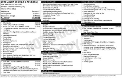 2026 Mazda Mazda CX-30 2.5 S Aire Edition