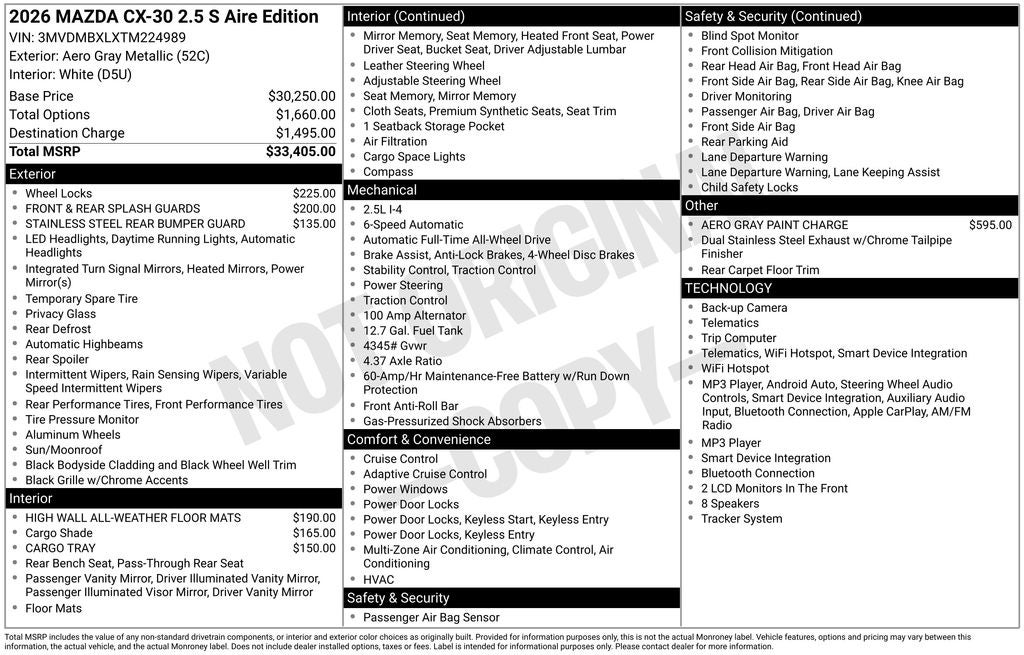 2026 Mazda Mazda CX-30 2.5 S Aire Edition