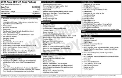 2024 Acura ZDX Base w/A-Spec Pkg