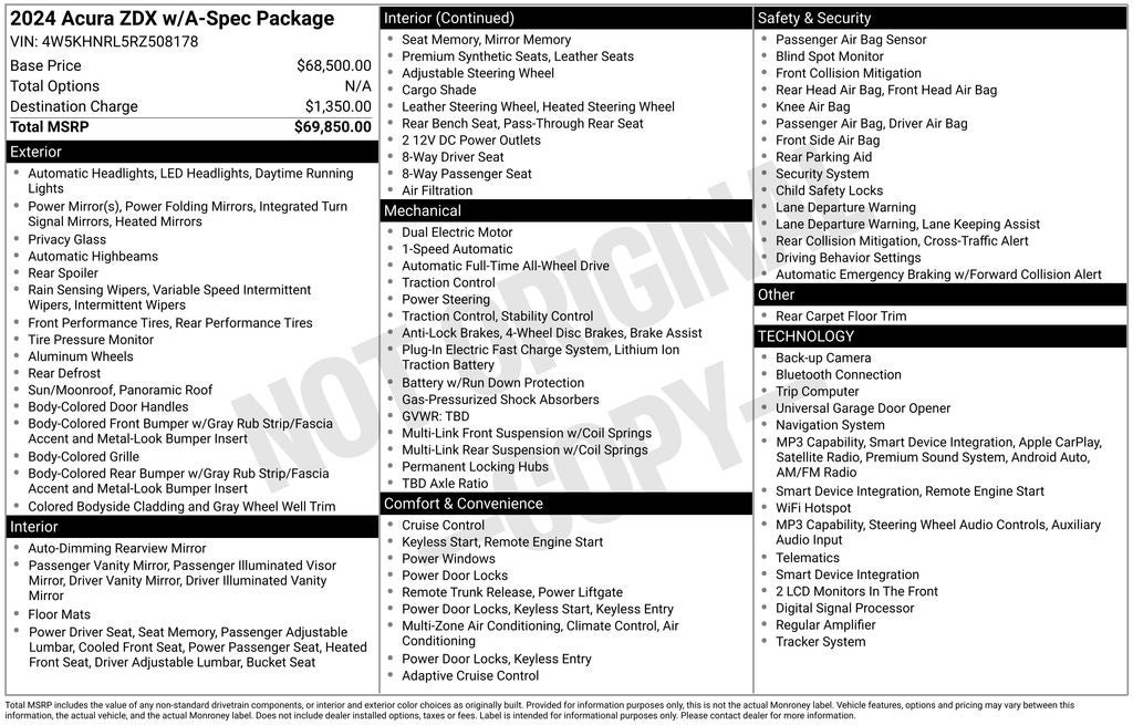 2024 Acura ZDX Base w/A-Spec Pkg