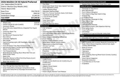 2026 Mazda Mazda CX-50 Hybrid Preferred AWD