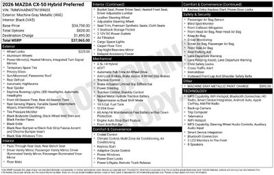 2026 Mazda Mazda CX-50 Hybrid Preferred AWD