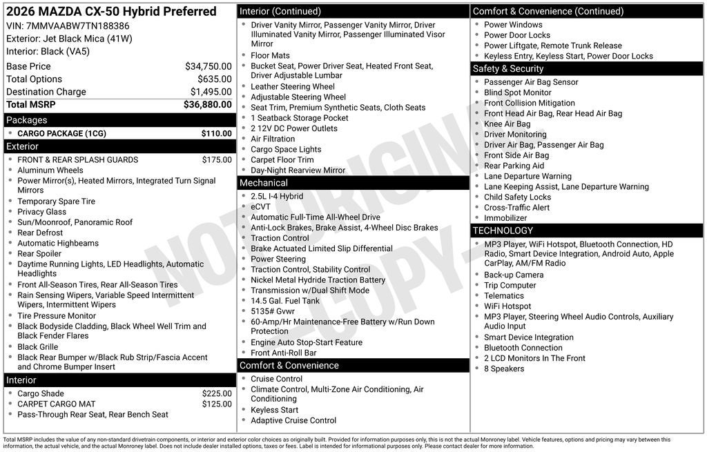 2026 Mazda Mazda CX-50 Hybrid Preferred AWD