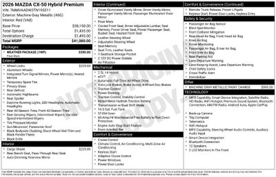 2026 Mazda Mazda CX-50 Hybrid Premium AWD