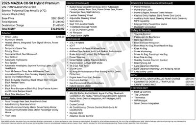 2026 Mazda Mazda CX-50 Hybrid Premium AWD