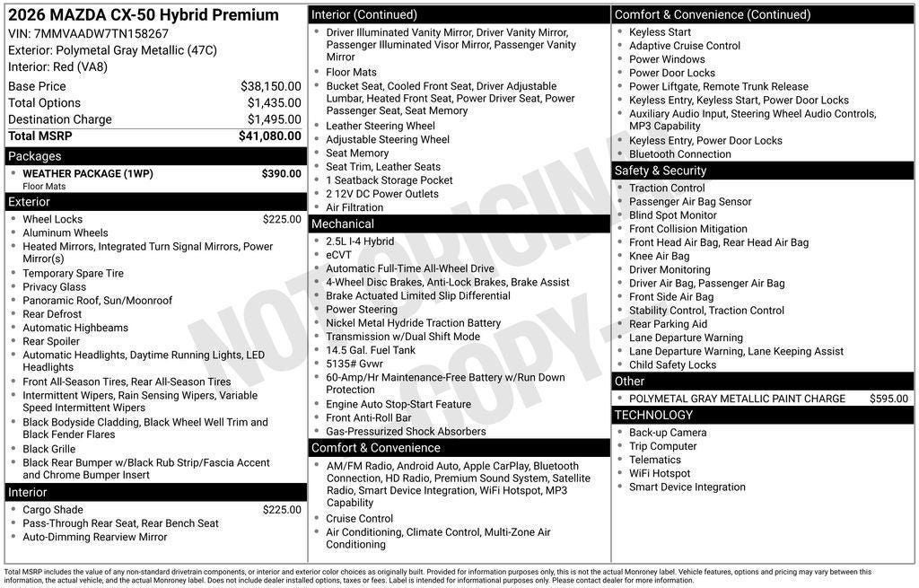 2026 Mazda Mazda CX-50 Hybrid Premium AWD
