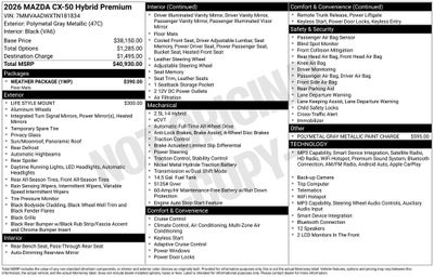 2026 Mazda Mazda CX-50 Hybrid Premium AWD