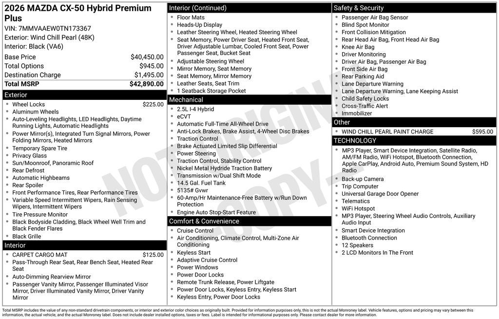 2026 Mazda Mazda CX-50 Hybrid Premium Plus AWD