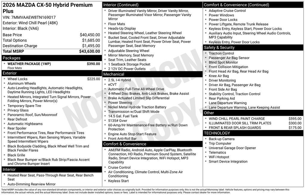 2026 Mazda Mazda CX-50 Hybrid Premium Plus AWD