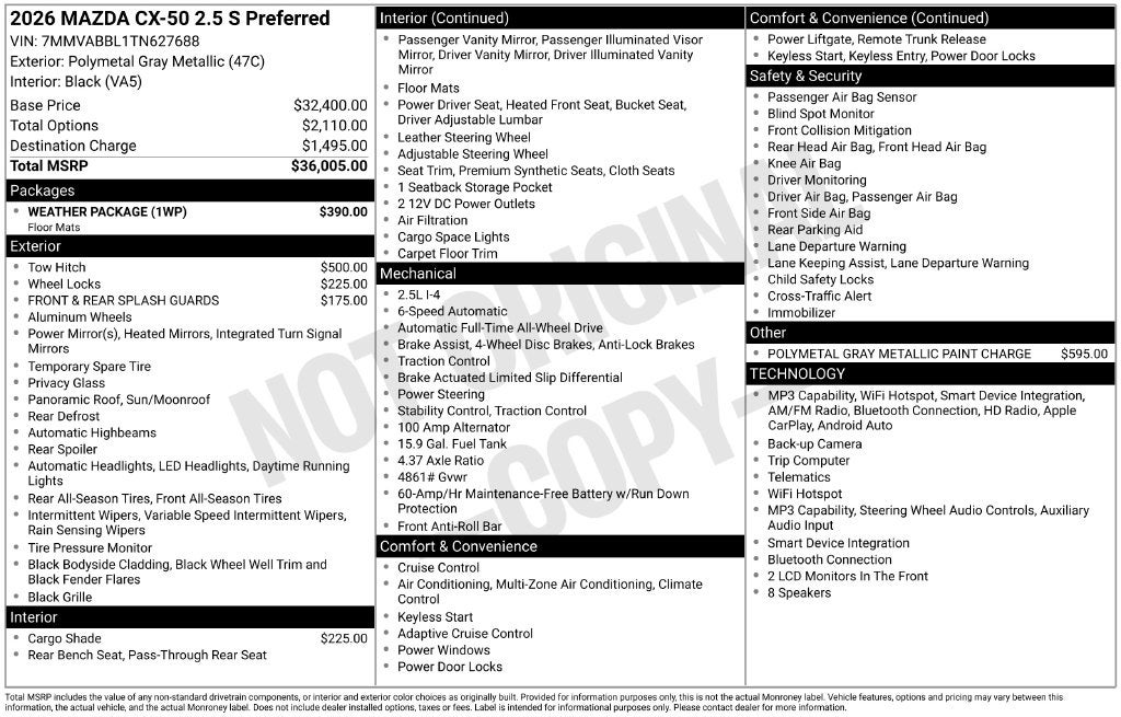 2026 Mazda Mazda CX-50 2.5 S Preferred