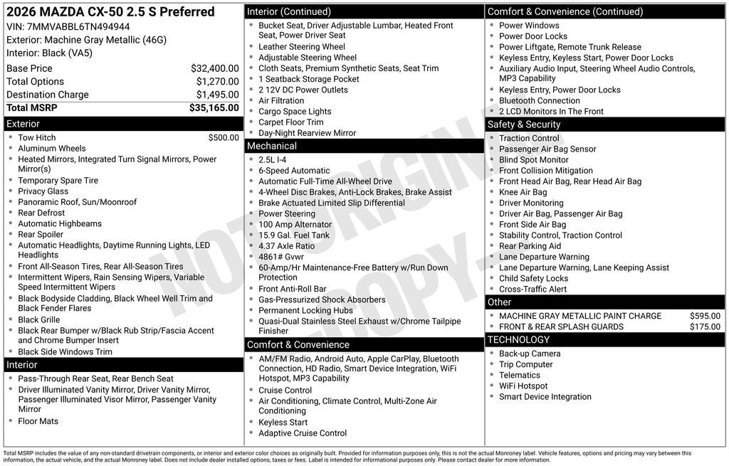 2026 Mazda Mazda CX-50 2.5 S Preferred AWD