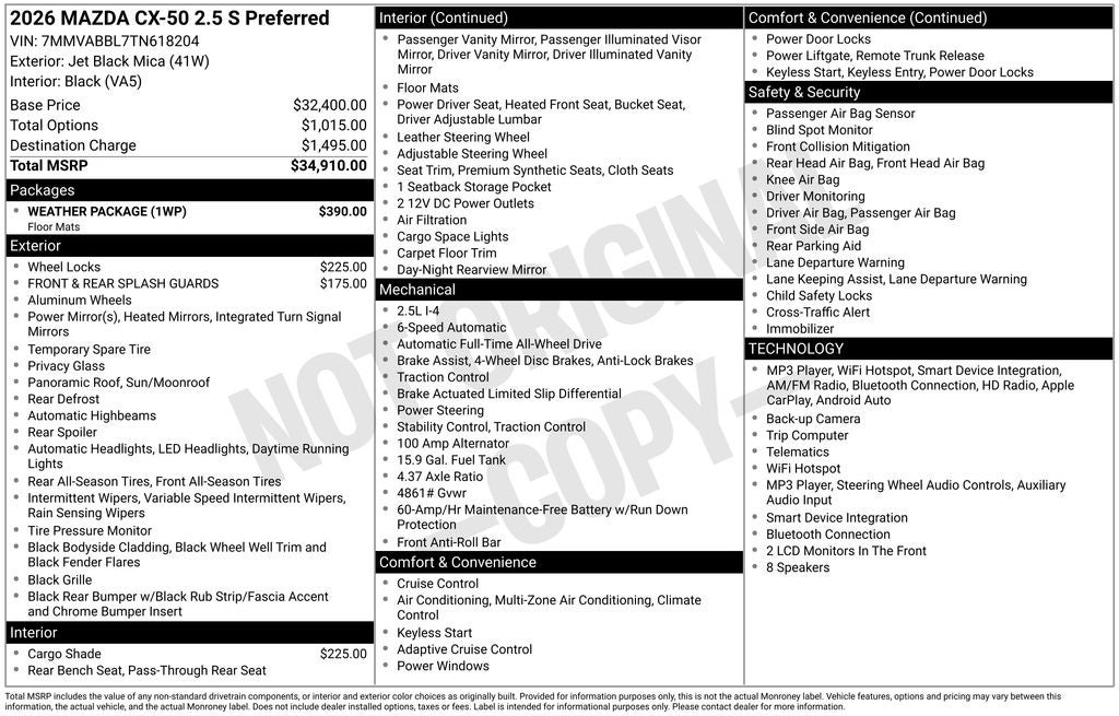 2026 Mazda Mazda CX-50 2.5 S Preferred