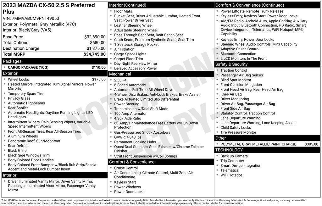 2023 Mazda Mazda CX-50 2.5 S Preferred Plus Package