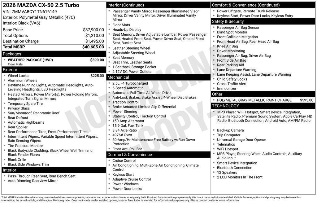 2026 Mazda Mazda CX-50 2.5 Turbo
