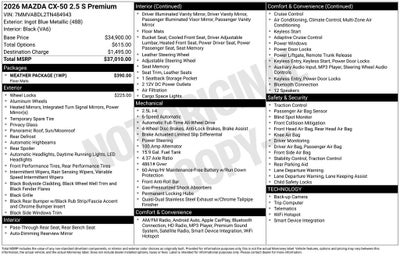 2026 Mazda Mazda CX-50 2.5 S Premium AWD