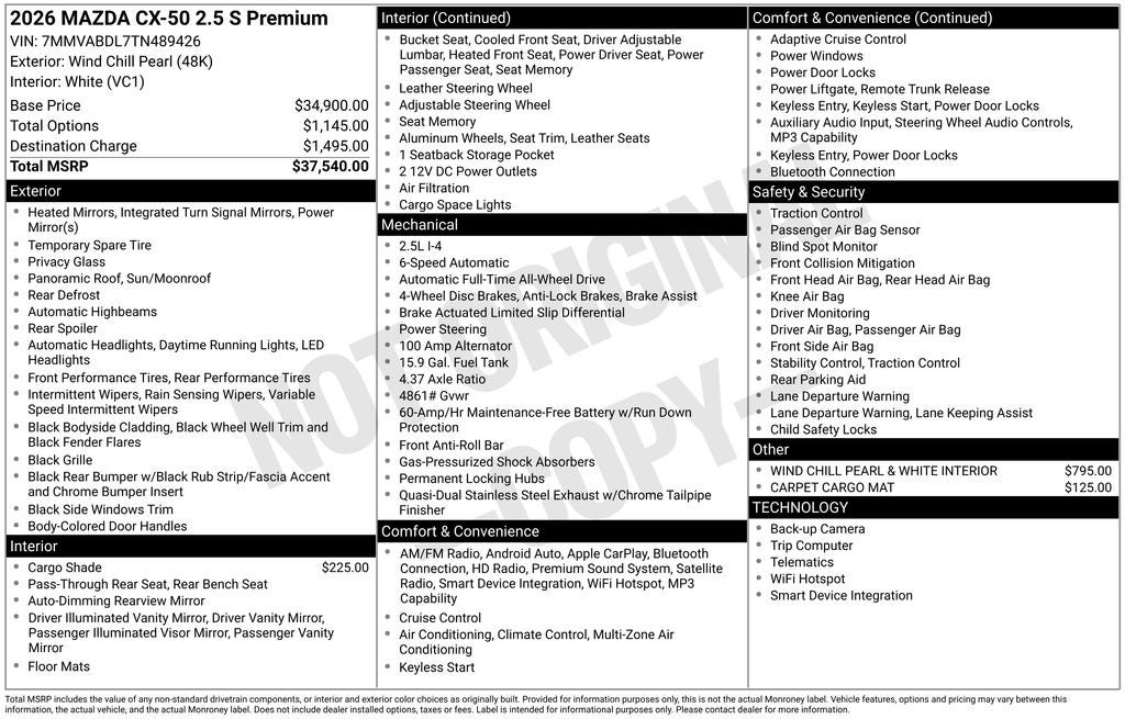 2026 Mazda Mazda CX-50 2.5 S Premium AWD