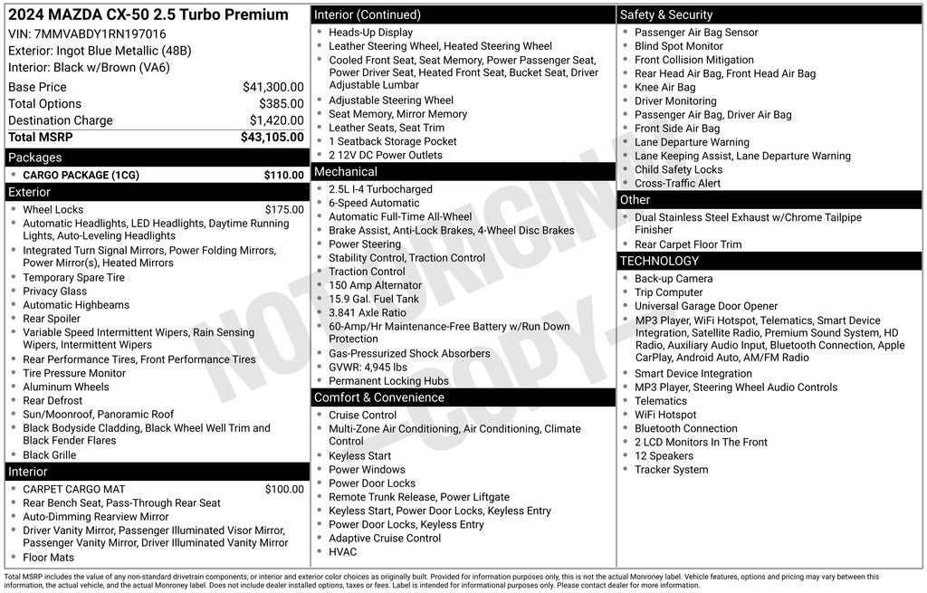 2024 Mazda Mazda CX-50 2.5 Turbo Premium Package