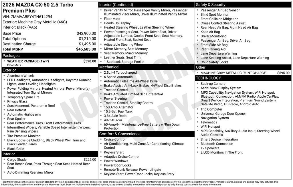 2026 Mazda Mazda CX-50 2.5 Turbo Premium Plus
