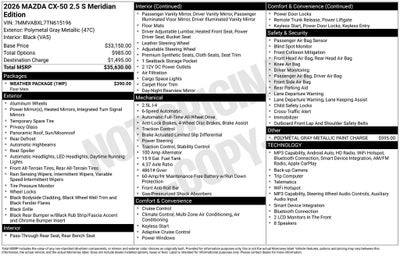 2026 Mazda Mazda CX-50 2.5 S Meridian Edition