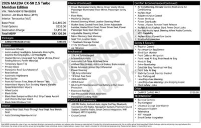 2026 Mazda Mazda CX-50 2.5 Turbo Meridian Edition AWD