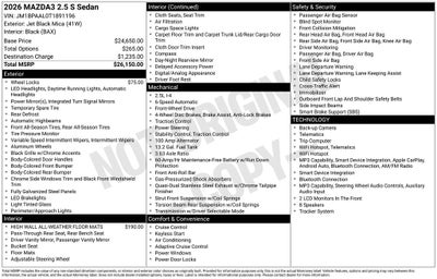2026 Mazda Mazda3 Sedan 2.5 S