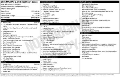 2026 Mazda Mazda3 2.5 S Select Sport