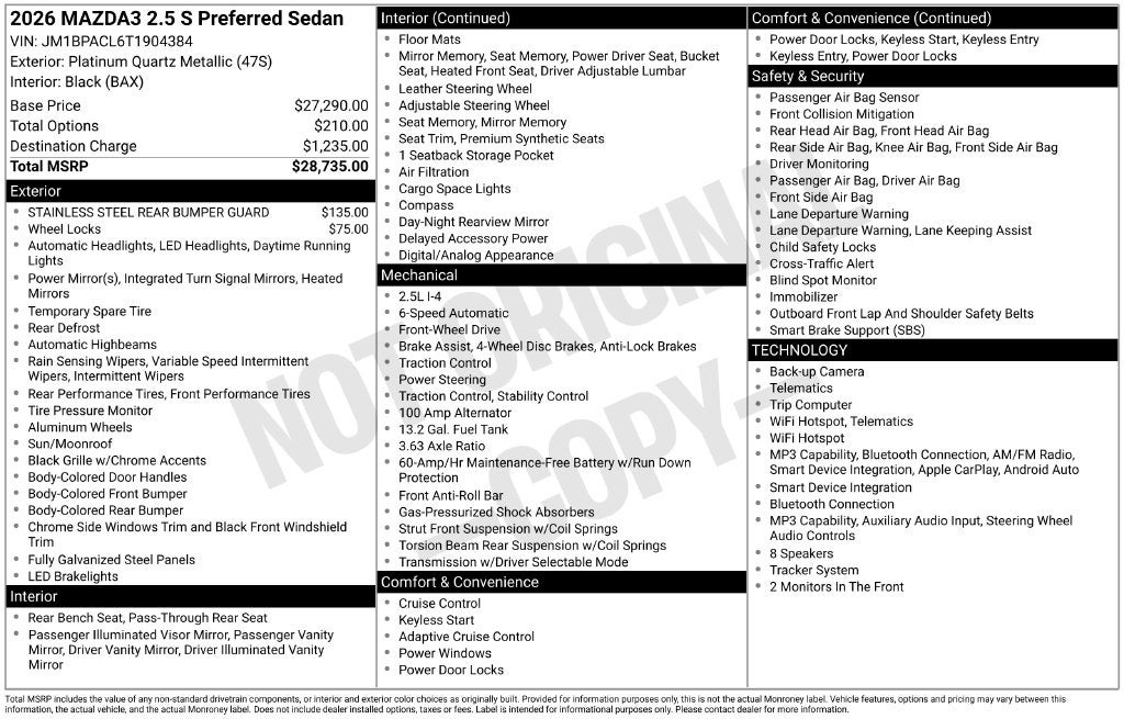 2026 Mazda Mazda3 2.5 S Preferred