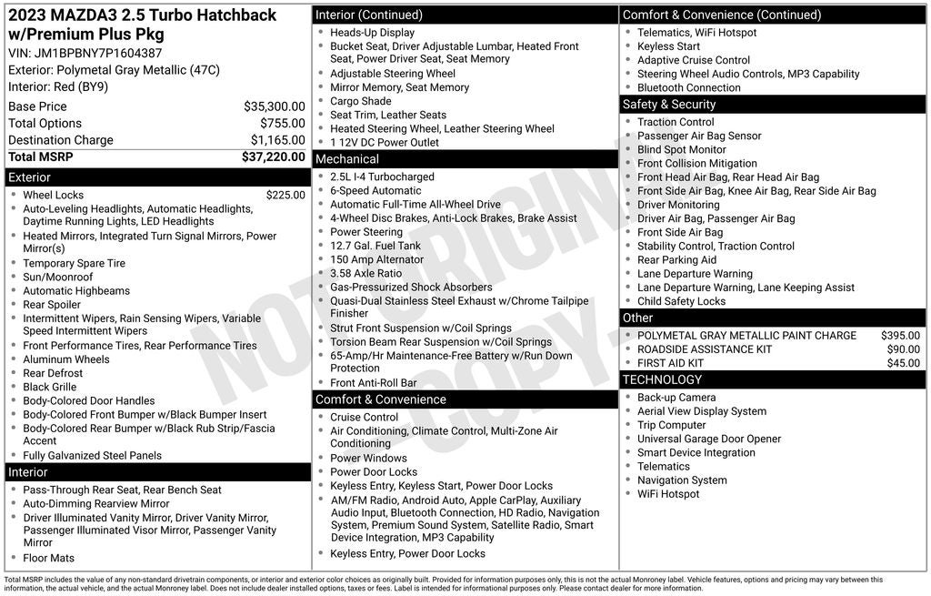 2023 Mazda Mazda3 2.5 Turbo Premium Plus Package