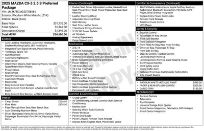 2025 Mazda Mazda CX-5 2.5 S Preferred AWD