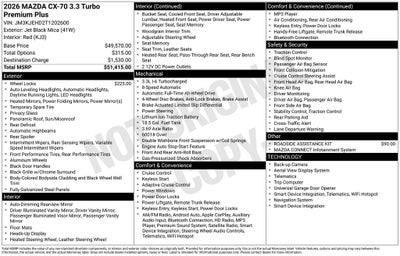 2026 Mazda Mazda CX-70 3.3 Turbo Premium Plus AWD