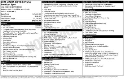 2026 Mazda Mazda CX-90 3.3 Turbo Premium Sport AWD
