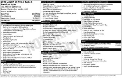 2026 Mazda Mazda CX-90 3.3 Turbo S Premium Sport AWD