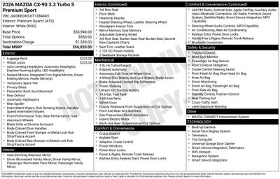 2026 Mazda Mazda CX-90 3.3 Turbo S Premium Sport AWD