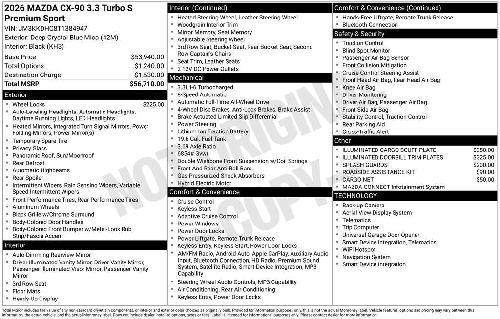 2026 Mazda Mazda CX-90 3.3 Turbo S Premium Sport AWD