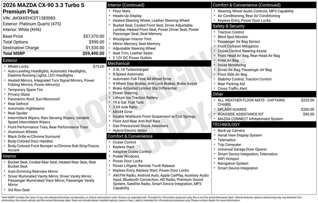 2026 Mazda Mazda CX-90 3.3 Turbo S Premium Plus AWD