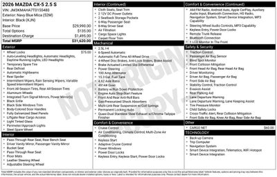 2026 Mazda Mazda CX-5 2.5 S